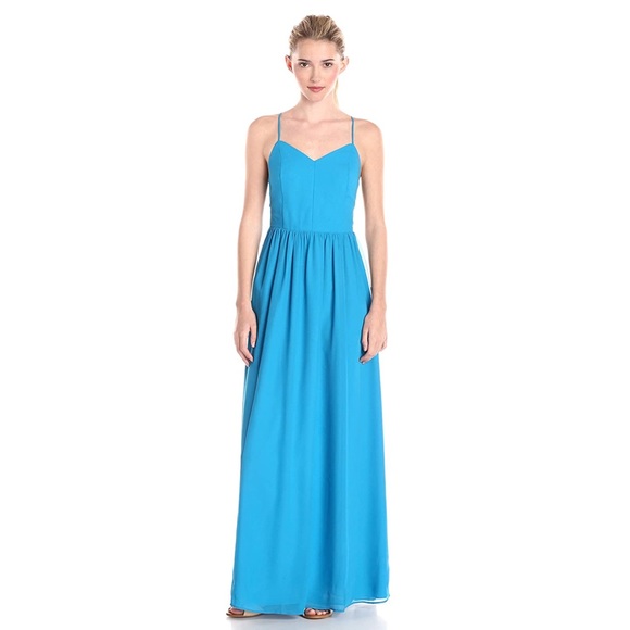 Turquoise strappy fit and flare maxi dress - Picture 3 of 6